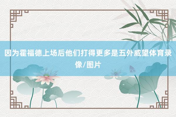 因为霍福德上场后他们打得更多是五外威望体育录像/图片