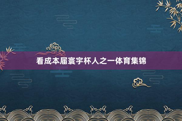 看成本届寰宇杯人之一体育集锦
